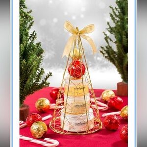 Holiday spa bath and body gift set in a gold tree